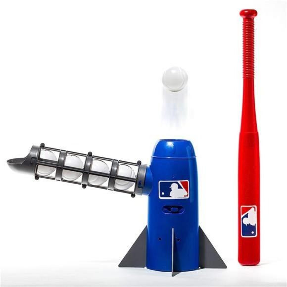 Franklin Sports MLB Kids Pitching Machine - POP ROCKET Kids Baseball Trainer